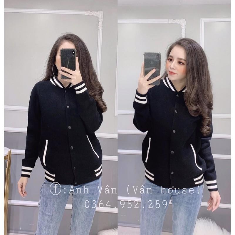 Áo Khoác Bomber Sọc Viền Thể Thao Cá Tính