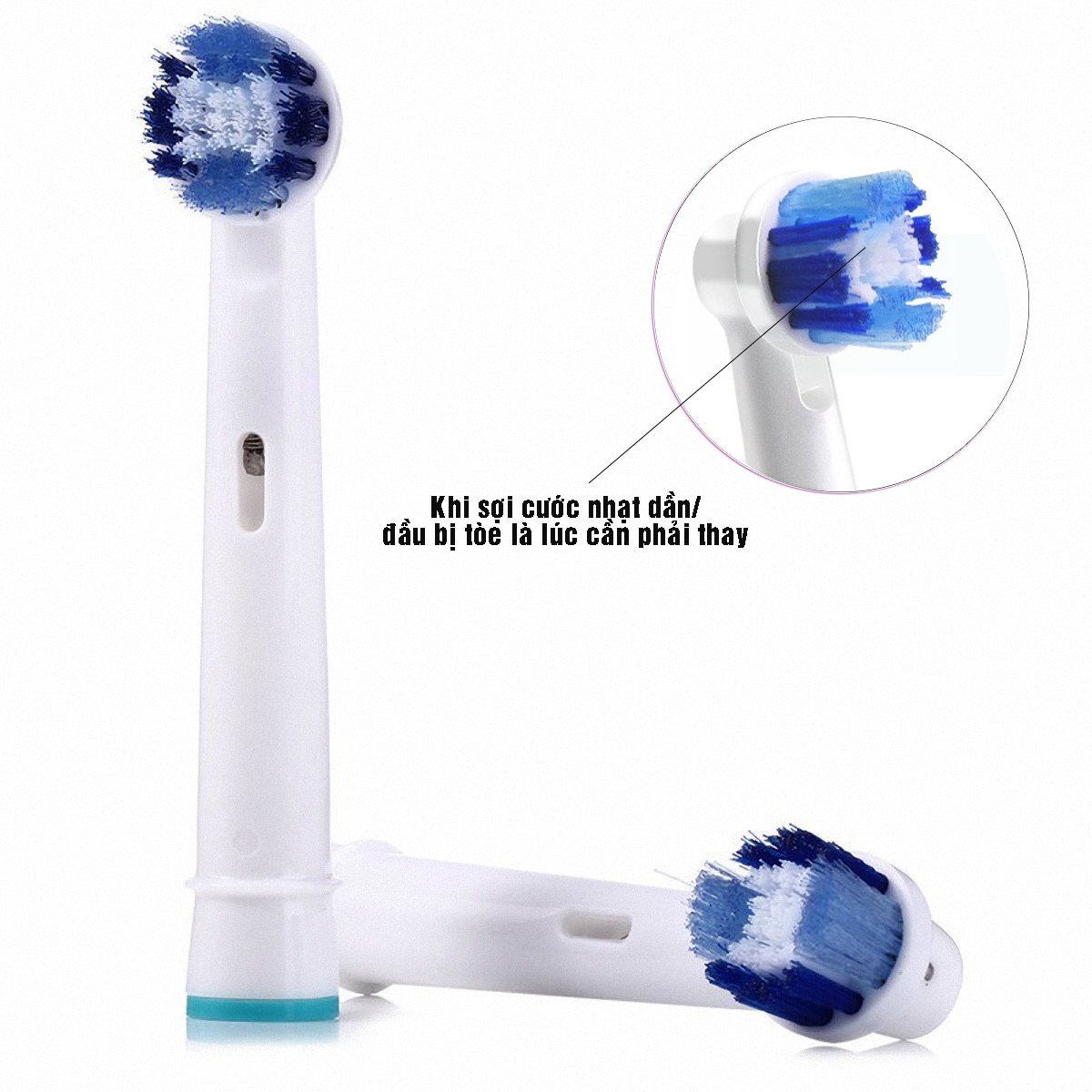 Cho máy Oral B Braun, bộ 4 Đầu Bàn Chải đánh răng điện thay thế MIHOCO EB20-P New  , làm sạch mảng bám, chăm sóc nướu