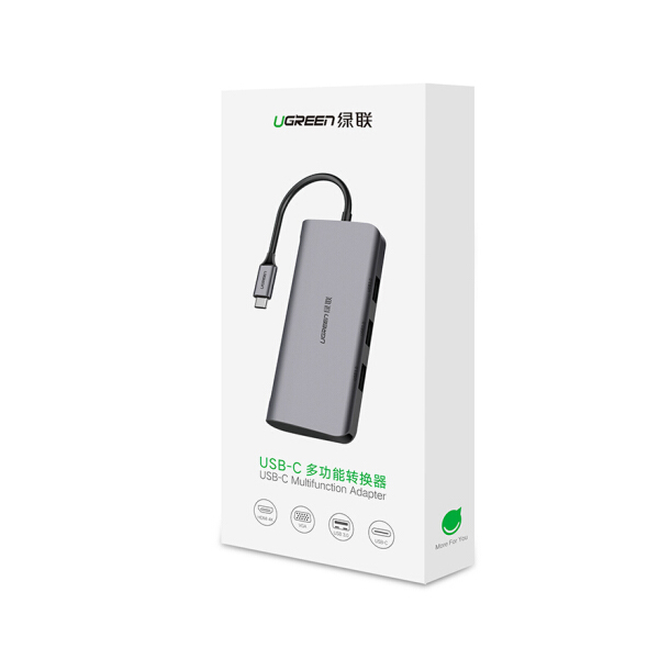 Cáp chuyển USB Type C to HDMI, VGA, USB 3.0 Chính hãng Ugreen 50319 hỗ trợ sạc USB C