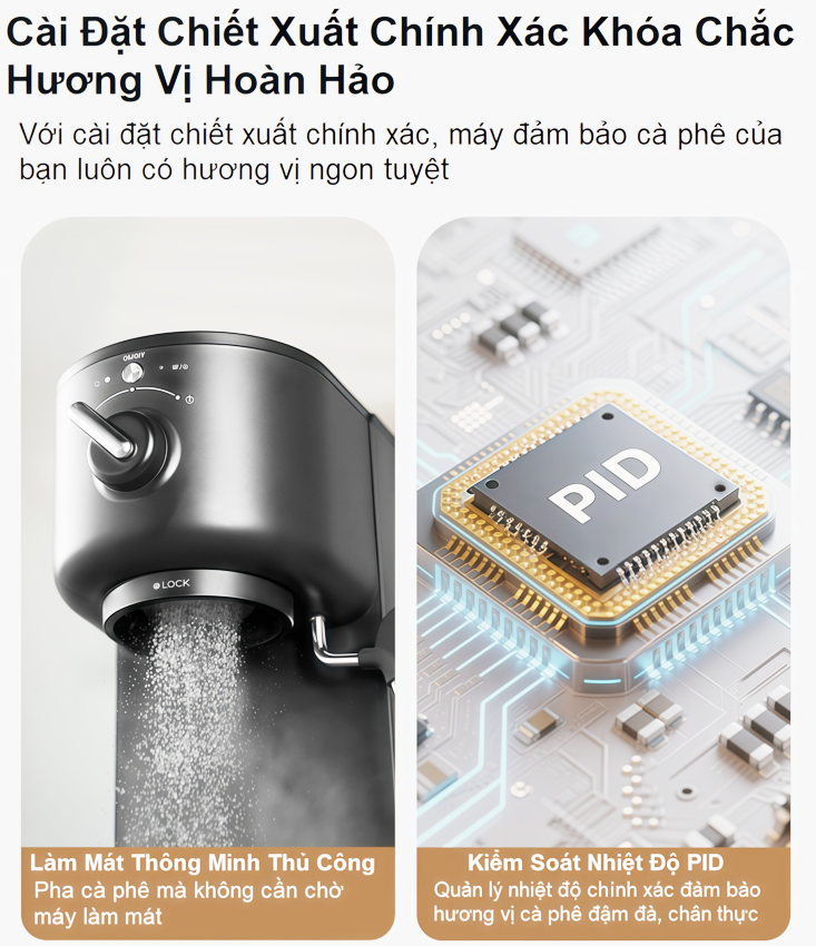 Máy pha cà phê Espresso, Cappuccino, Latte. Thương hiệu Mỹ cao cấp HiBREW - H5B. HÀNG CHÍNH HÃNG