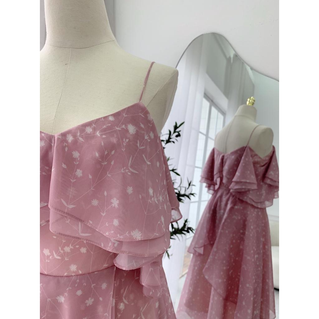 TIELA Đầm váy hoa nhí xoè chất tơ ánh - Lucia Dress