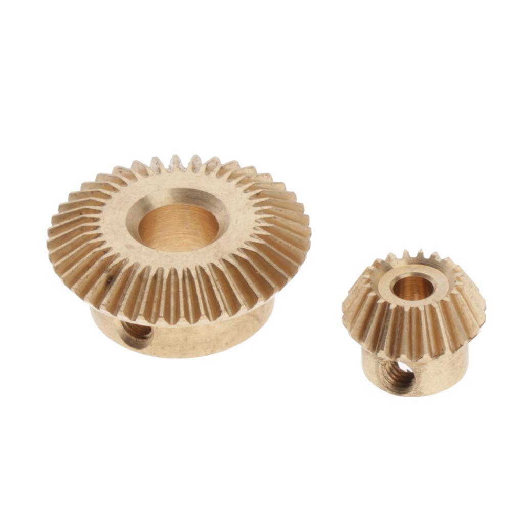 2set/ 4pcs 0.5 Modulus Brass Bevel Gear 20 40Tooth 3 6mm Diameter Inner Hole