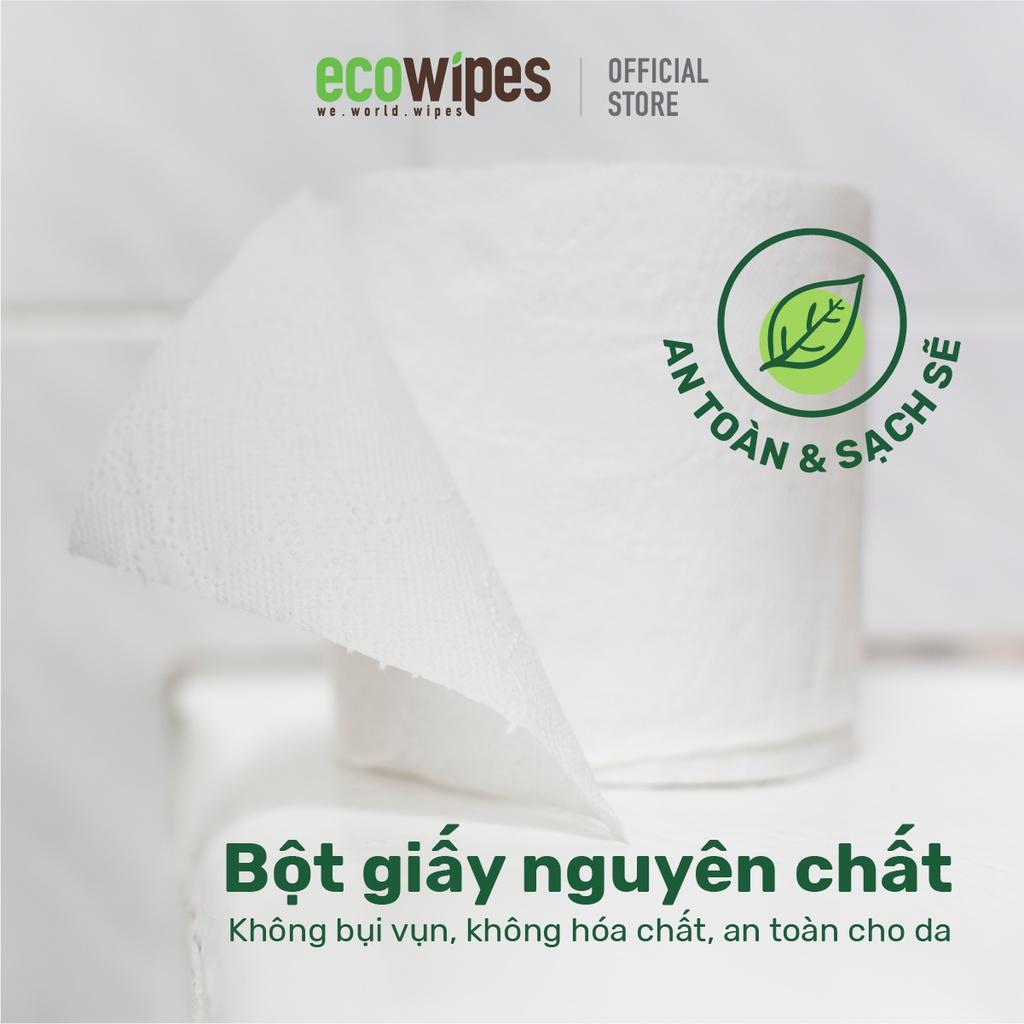 Giấy vệ sinh giấy cuộn cao cấp Ecotissue 3 lớp lốc 10 cuộn có lõi/không lõi cao cấp mềm dai tự nhiên