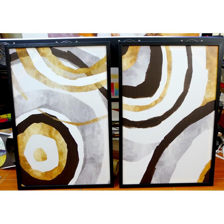 Bộ tranh hoa lá cỏ cây decor phòng 3 bức 40x60cm chất liệu canvas siêu bền
