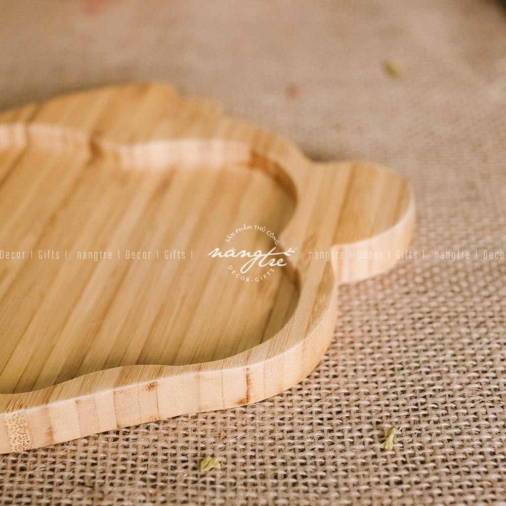 Khay gỗ tre ăn dặm hình con khỉ - Khay gỗ tre