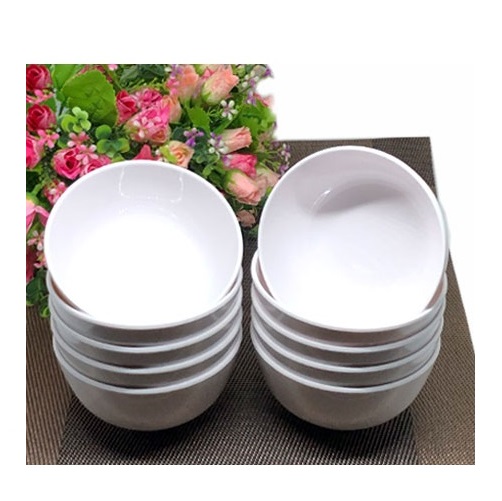 Bộ 10 CHÉN NHỰA MELAMINE TRẮNG CAO CẤP