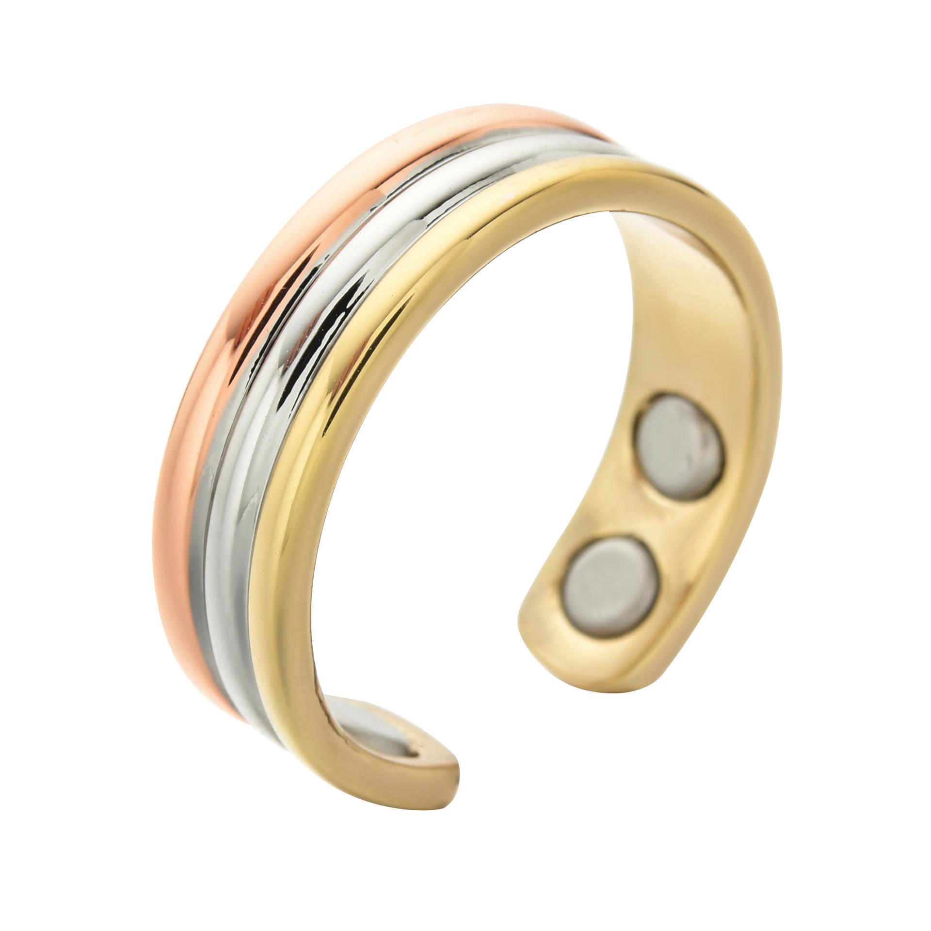 Vòng nam châm trang sức từ tính cho phụ nữ có 2 nam châm mạnh, ba màu, có thể điều chỉnh