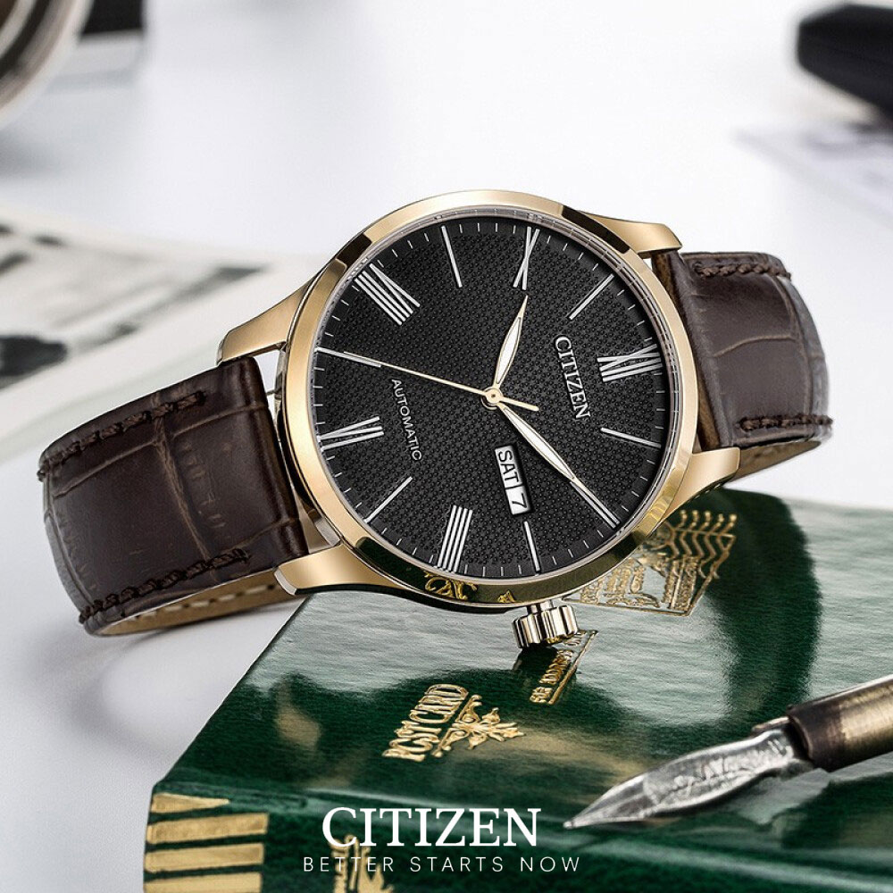 Đồng Hồ Nam Citizen Dây Da NH8353-00H - Mặt Xám