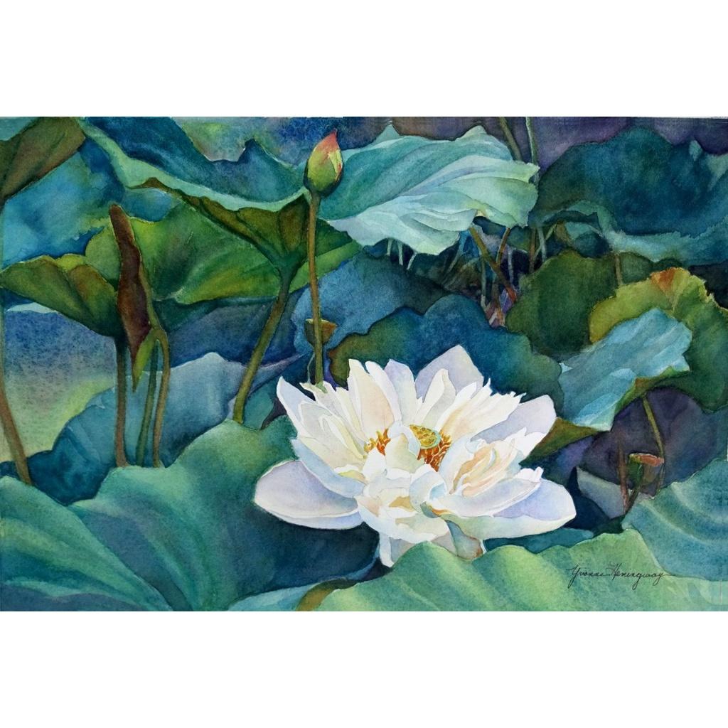 Tranh hoa sen - in canvas kích thước 60x90 ( đủ khung)