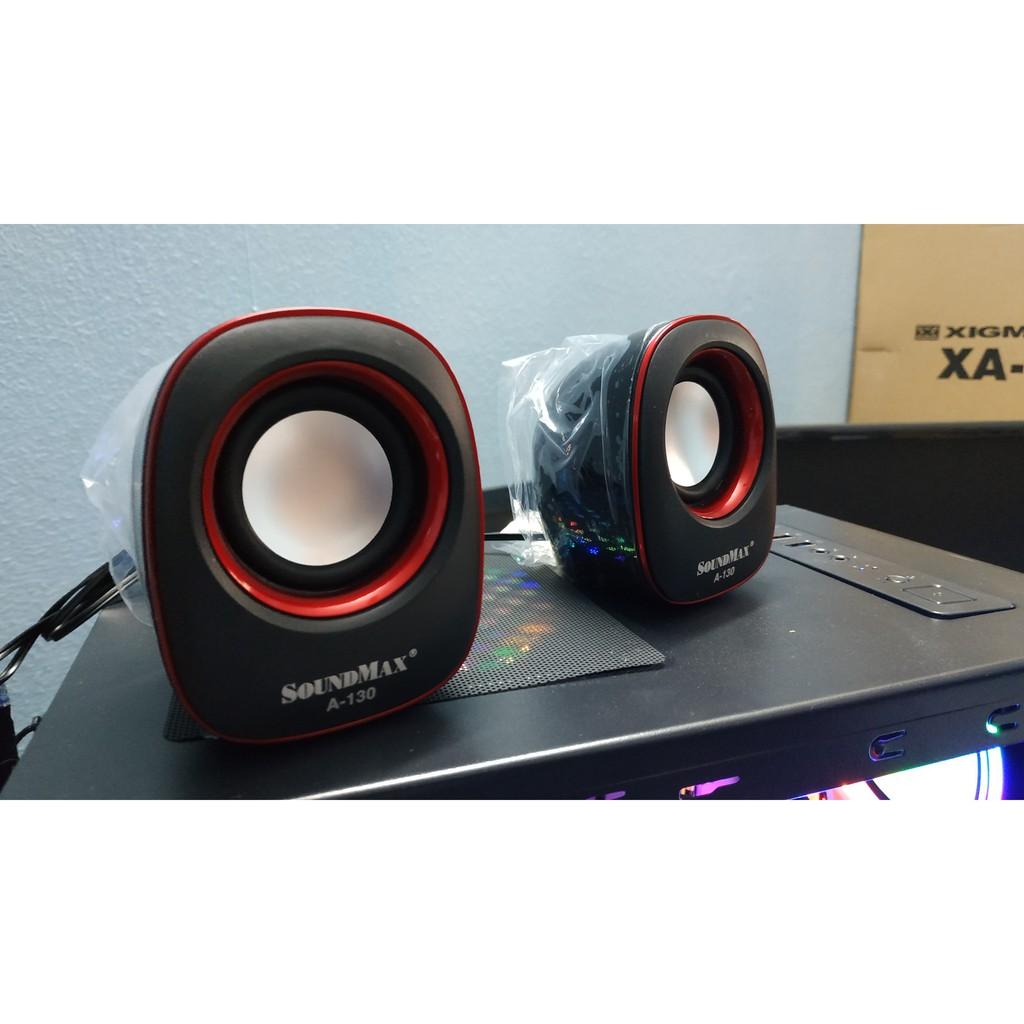 Loa SOUNDMAX A130 (2.0) 6W màu Xanh / Đỏ (model A-130)- Hàng Chính Hãng