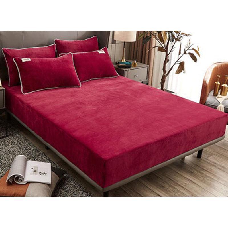 WOSTAR Mùa Đông Ấm Chắc Chắn Dép Nỉ Thun Trang Bị Tấm Bọc Nệm Siêu Mềm Mại Nữ Hoàng Vương Kích Thước Giường Và Pillowcases31