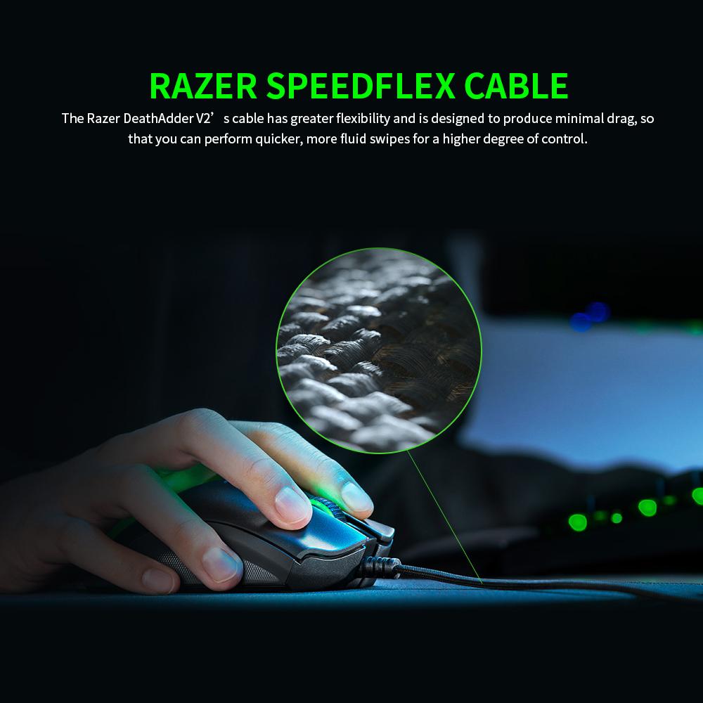 Razer DeathAdder V2 Wired Gaming Mouse 20000DPI Optical Sensor FOCUS+ Chroma RGB Mice 8 Programmable Buttons