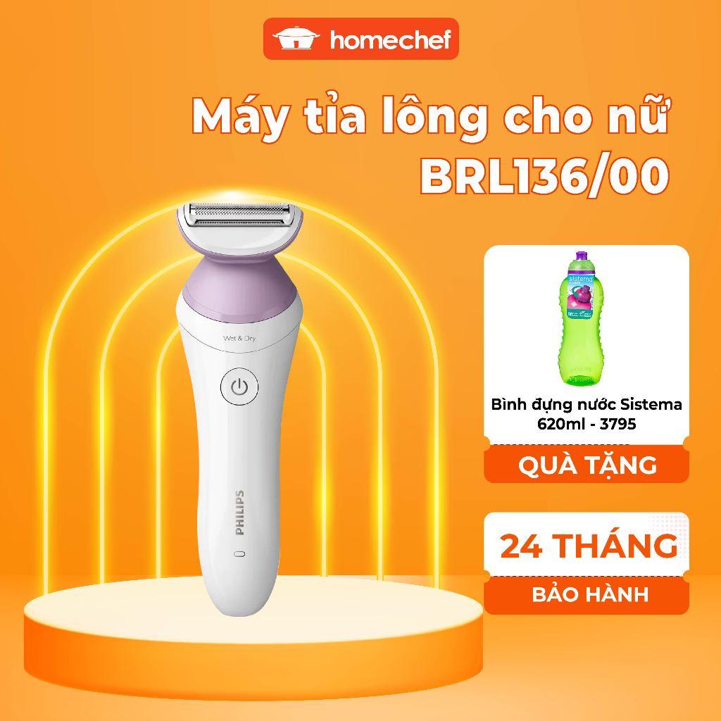 Máy làm sạch lông cá nhân cho nữ Philips BRL136, an toàn cho da, bảo hành 2 năm | Hàng chính hãng