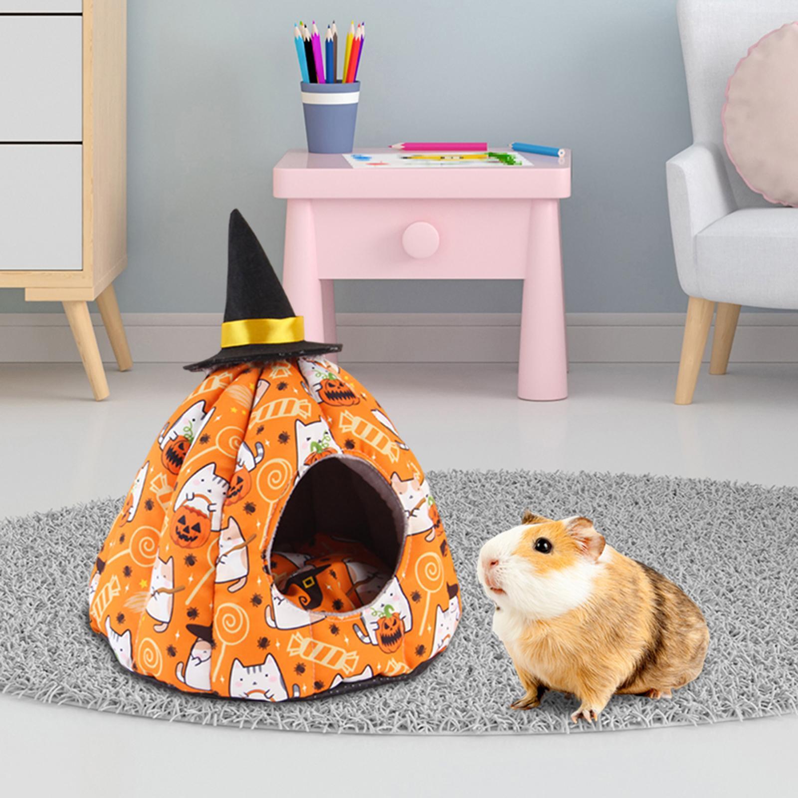 Halloween Pumpkin Nest, Nest House, Pet Accessories, Soft Sleeping Bed, Tent Cage Warm Bed Cave Tent for Hamster Small Pet, Animals Bird Hedgehog