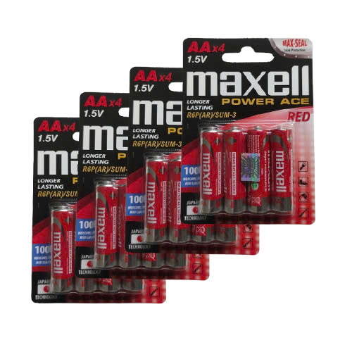 Pin tiểu AA/ 2A Maxell hàng siêu thị - Vỉ 4 viên, hộp 96 viên - Hàng chính hãng