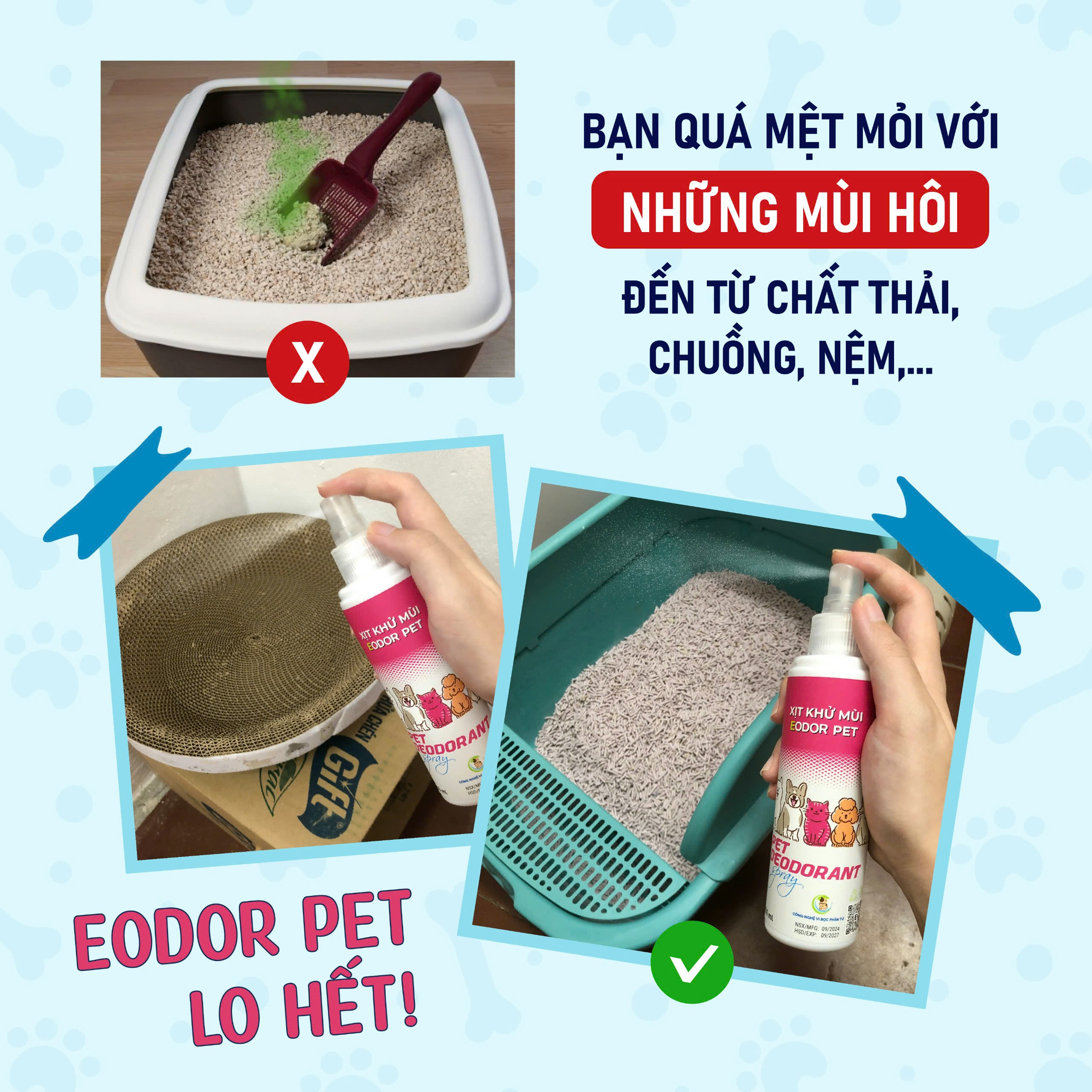 Khử mùi hôi thú cưng cao cấp Eodor Pet 150ml. Công nghệ vi bọc phân tử đến từ Hoa Kỳ