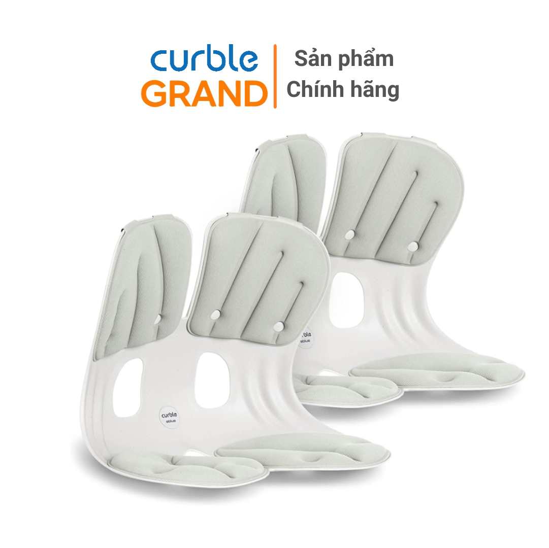 Hàng Chính Hãng Curble Ablue Combo 2 Ghế Chỉnh Dáng Ngồi Đúng, Chống Gù Curble Grand - Premium Model. Phù Hợp Mọi Đối Tượng Cân Nặng Từ 65Kg Nam, Nữ - Made In Korea. 3 Màu Tuỳ Chọn - Màu Ghi Xám