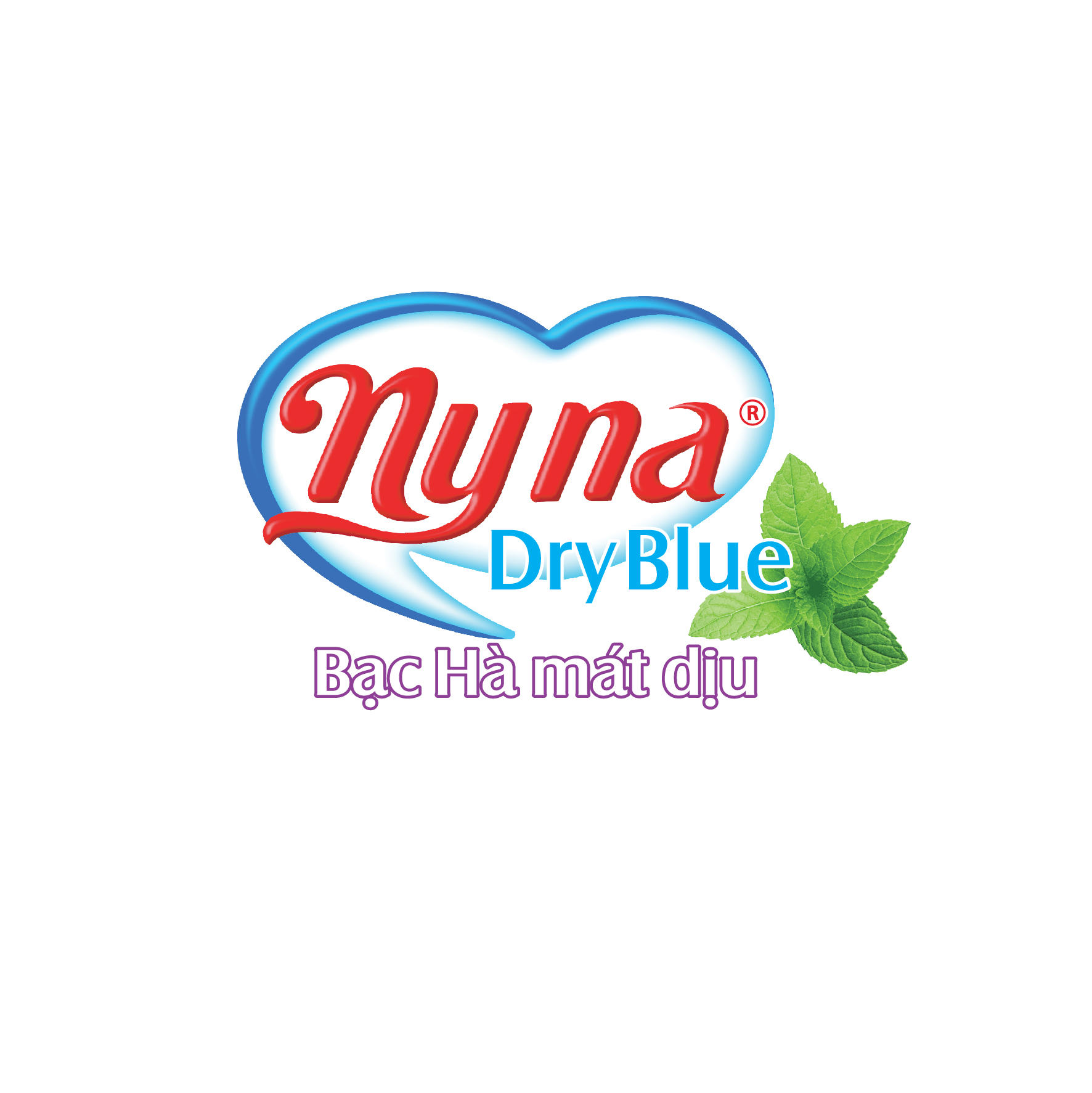 Băng Vệ Sinh NYNA Dryblue mẫu tím . Băng Vệ Sinh ban ngày có cánh . BVS kháng khuẩn. Băng vệ sinh phụ nữ mặt lưới 3D khô thoáng, chống tràn. Băng vệ sinh bạc hà cool mát dịu. BVS Nyna chính hãng