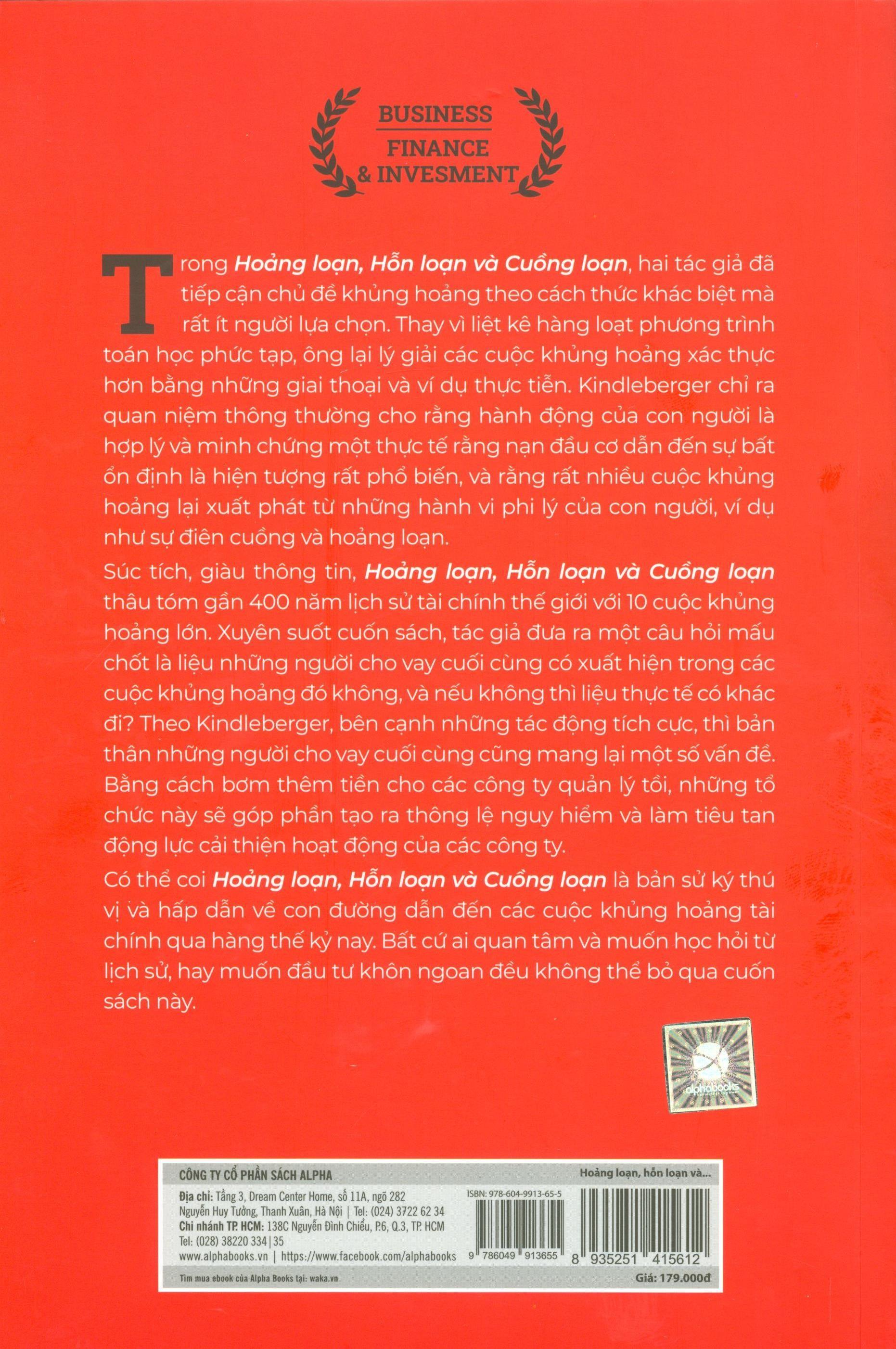 Sách Hoảng Loạn, Hỗn Loạn Và Cuồng Loạn - Gần 400 Năm Lịch Sử Các Cuộc Khủng Hoảng Tài Chính