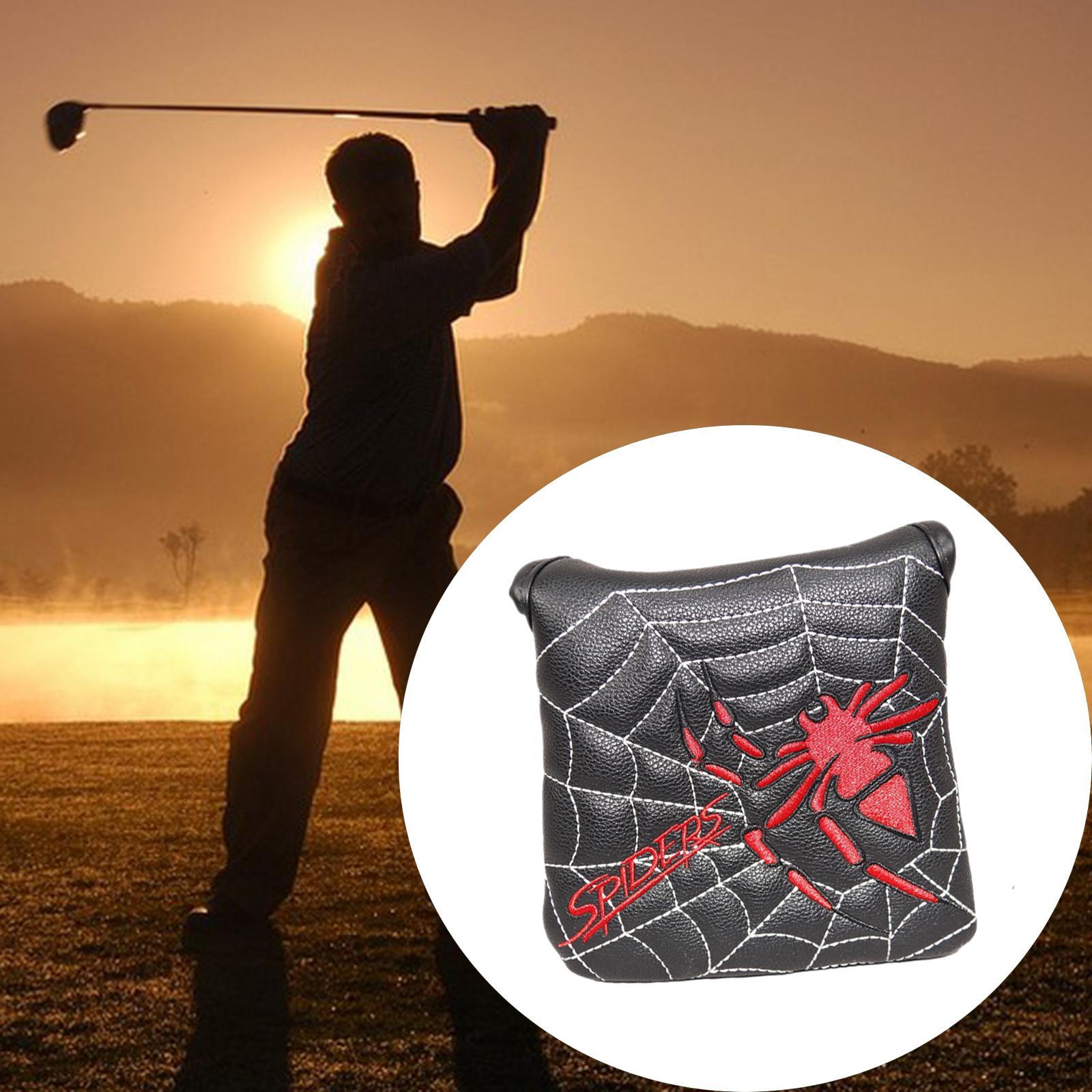 Golf Mallet Putter Head Cover PU Leather Plush Inner Lining Protection Guard