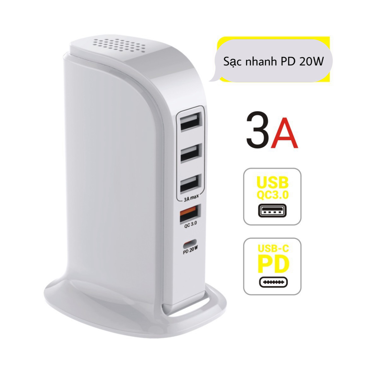 Ổ Cắm Điện Thoại Có Cổng Sạc Nhanh QC/ PD 20W -Tiện Lợi Cao Cấp