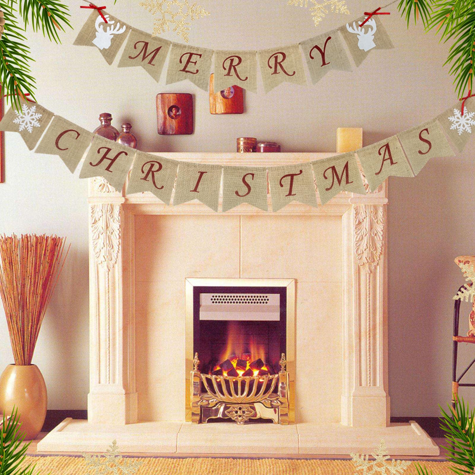 Băng rôn Merry Christmas Vải lanh, vải không dệt, sợi xe