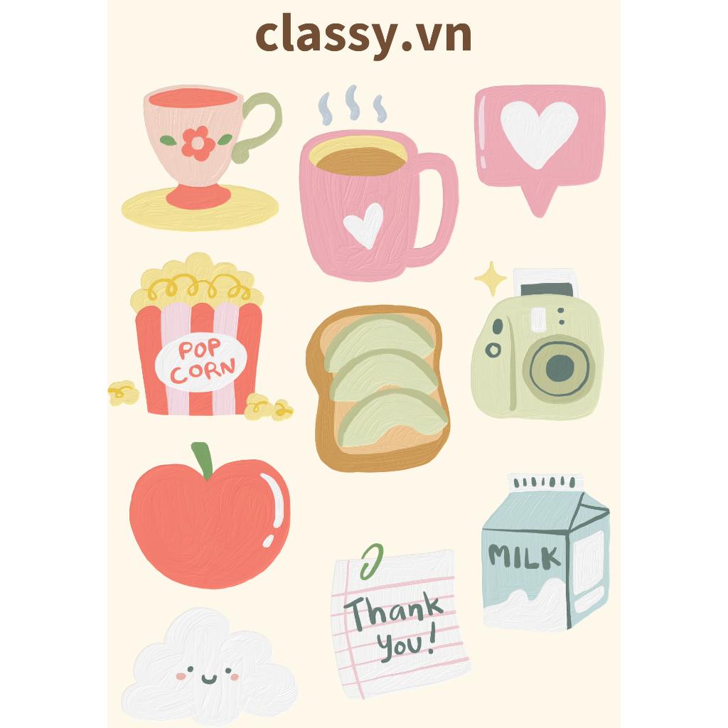 Size lớn - 10 miếng mỗi miếng 3-5cm, Hình dán, sticker trang trí Classy , dán laptop, điện thoại, sổ, bình nước PK1727
