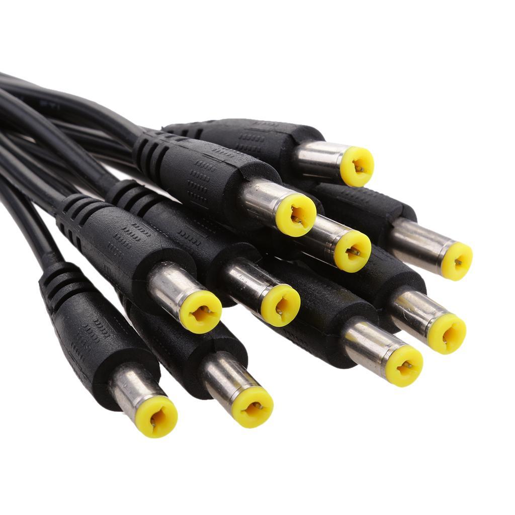 10pcs 12V 5.5x2.1mm Male DC Power Connector Cable Plug Wire For CCTV