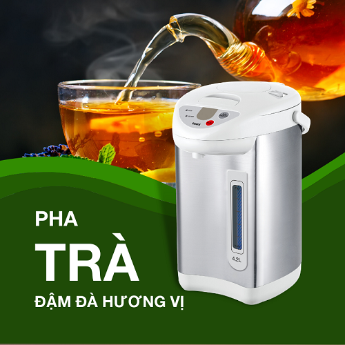 Bình thủy điện cao cấp AP-42L dung tích 4.2 lít - Lòng inox bền đẹp - Hàng chính hãng