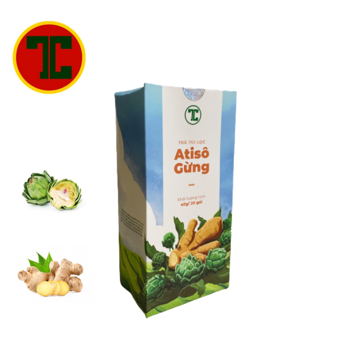 Trà Atiso Gừng túi lọc Tâm Châu hộp 40G