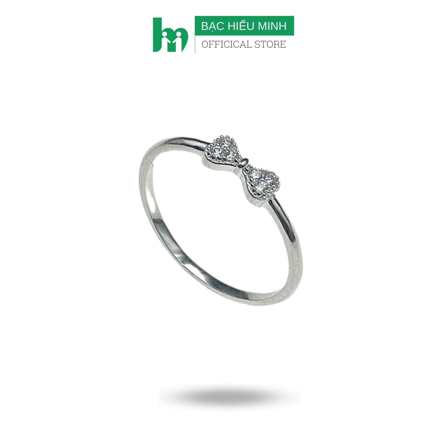 Nhẫn Nữ Bạc Ta Nơ Xinh Cao Cấp Sáng Đẹp Chính Hãng Bạc Hiểu Minh NU515