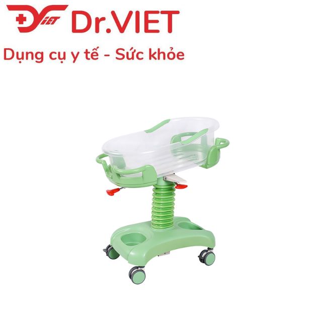 GIƯỜNG SƠ SINH (Xe Nôi Em bé ) TJM- XN01 - Bốn bánh nhỏ linh hoạt, có thể được điều chỉnh bởi hệ thống lò xo khí.