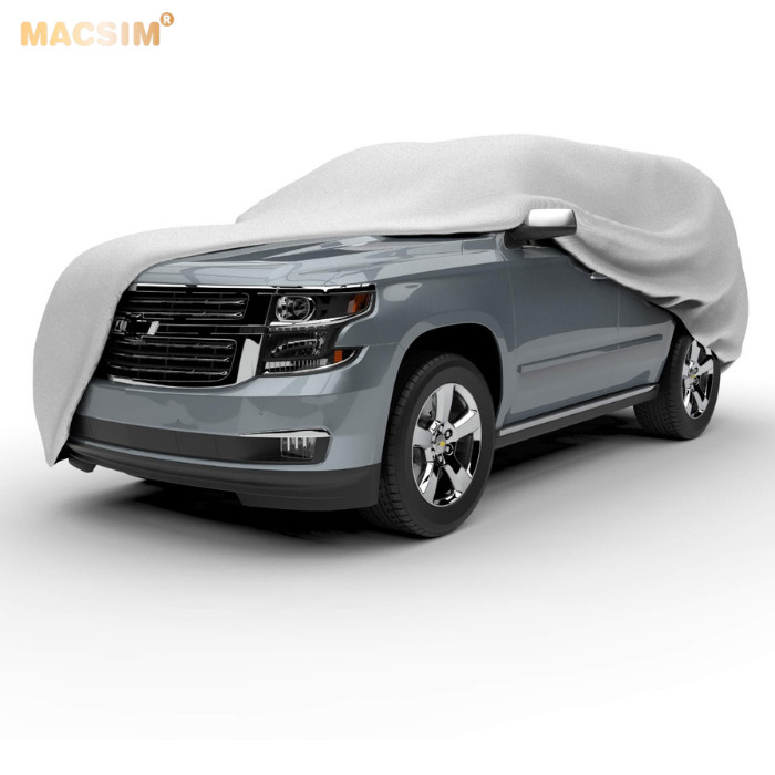 Bạt phủ ô tô chất liệu vải không dệt cao cấp thương hiệu MACSIM dành cho hãng xe Cadillac màu ghi - bạt phủ trong nhà và ngoài trời