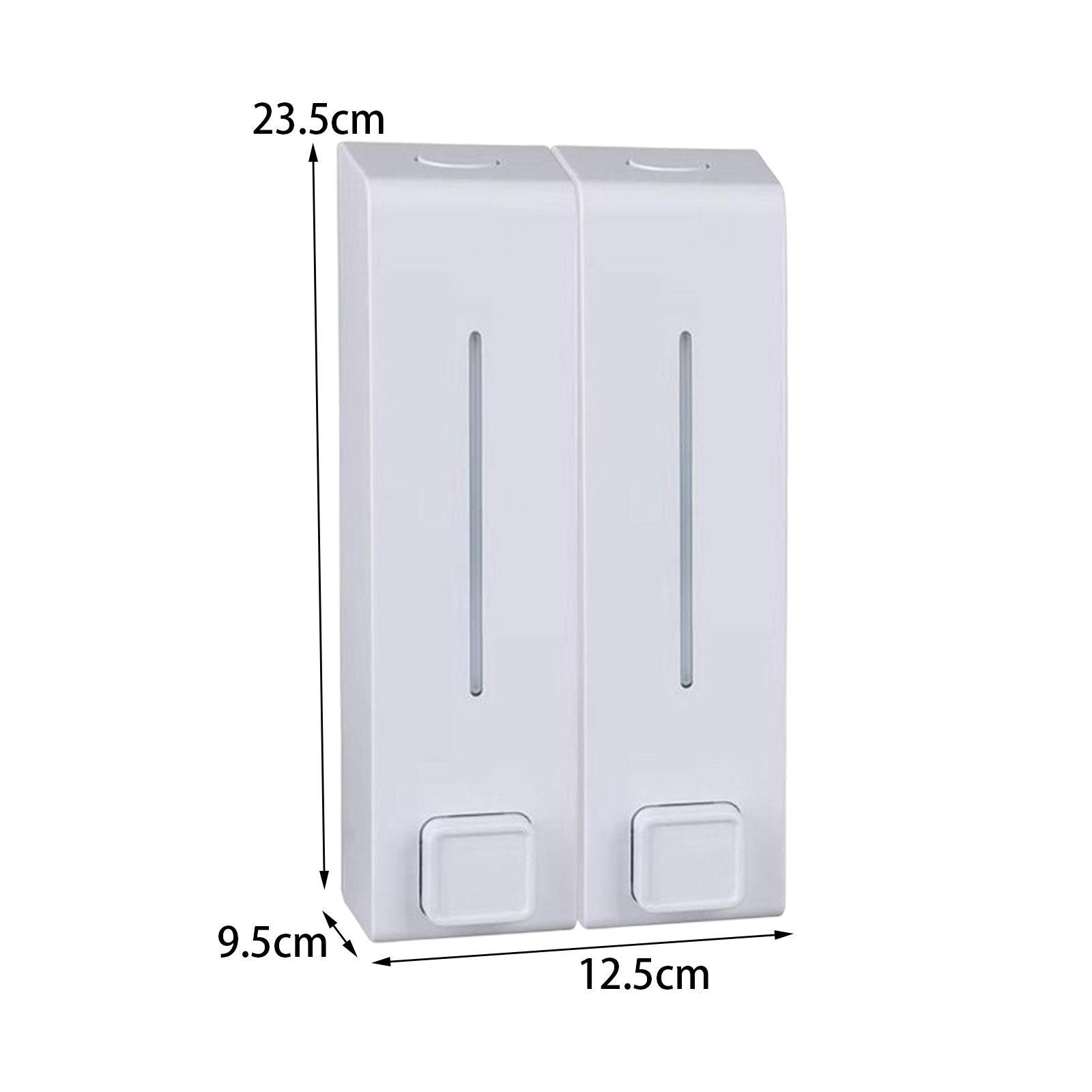 Shampoo Dispenser for Shower Wall,Wall Mounted Shower Soap Dispenser 2 Chamber,Refillable Shampoo Conditioner Pump Dispenser for Hotel Bathroom