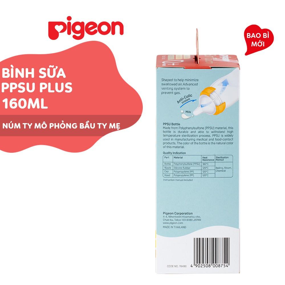 Hình ảnh Bình sữa cổ rộng PPSU Plus Pigeon 160ml/ 240ml