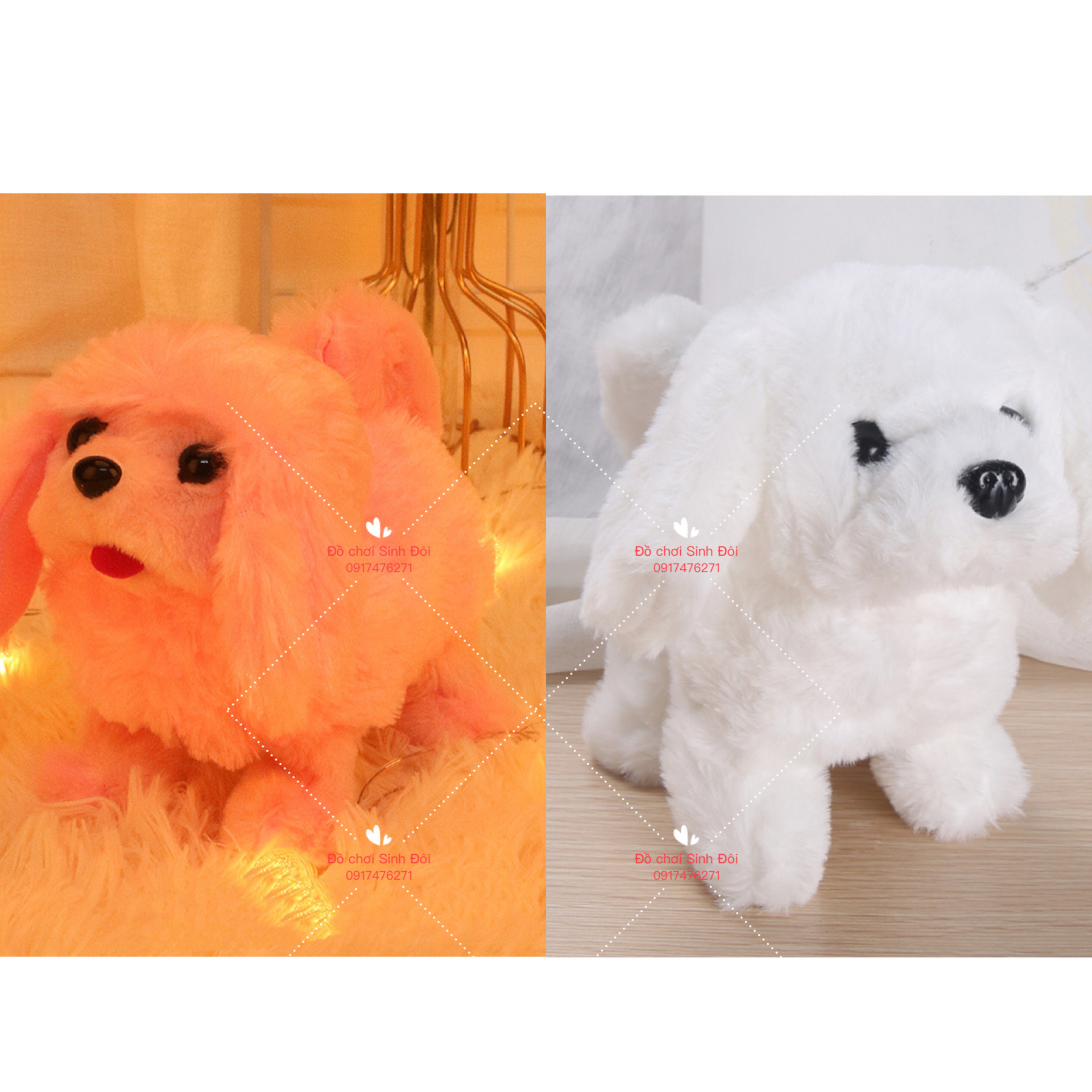 Đồ chơi thú bông chó con tai dài biết đi và có tiếng kêu