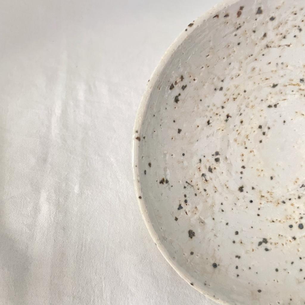 #DI0035 Dĩa gốm sức men tiêu & tuyết có tráng men đường kính 15cm