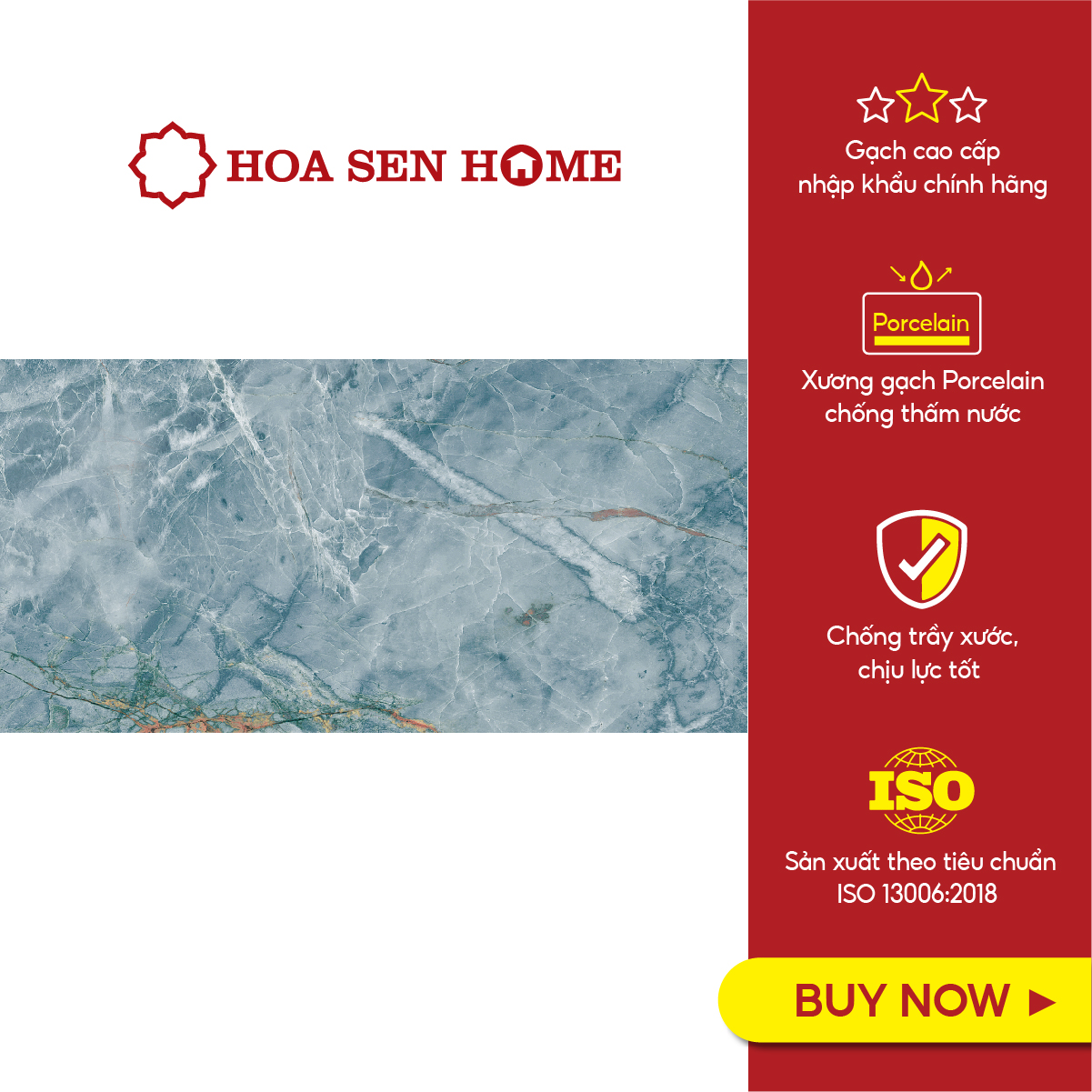 Gạch men ốp tường LUSTRA INCEF0300600012TD màu xanh xám, hoa văn vân đá tự nhiên, chống thấm tốt, chống xước hiệu quả, kích thước 300mmx600mm, thùng 6 viên - Hàng chính hãng