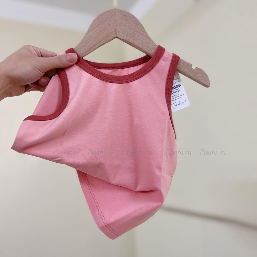 Áo ba lỗ bé trai bé gái PisaroKids 100% Cotton, áo thun trẻ em cao cấp co dãn mềm mịn