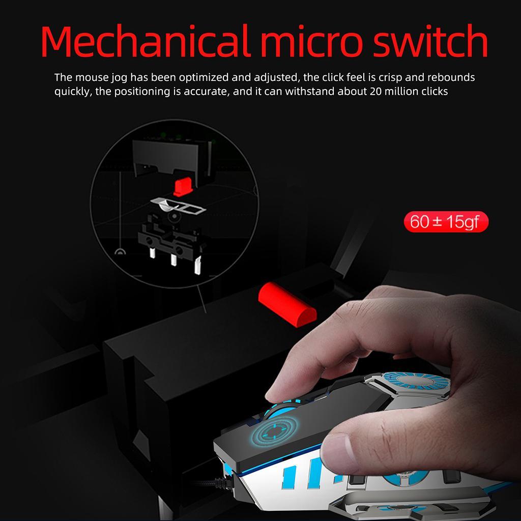 Professional Wired Gaming Mouse 6 Buttons 6400DPI USB Computer Mouse Gamer Mice