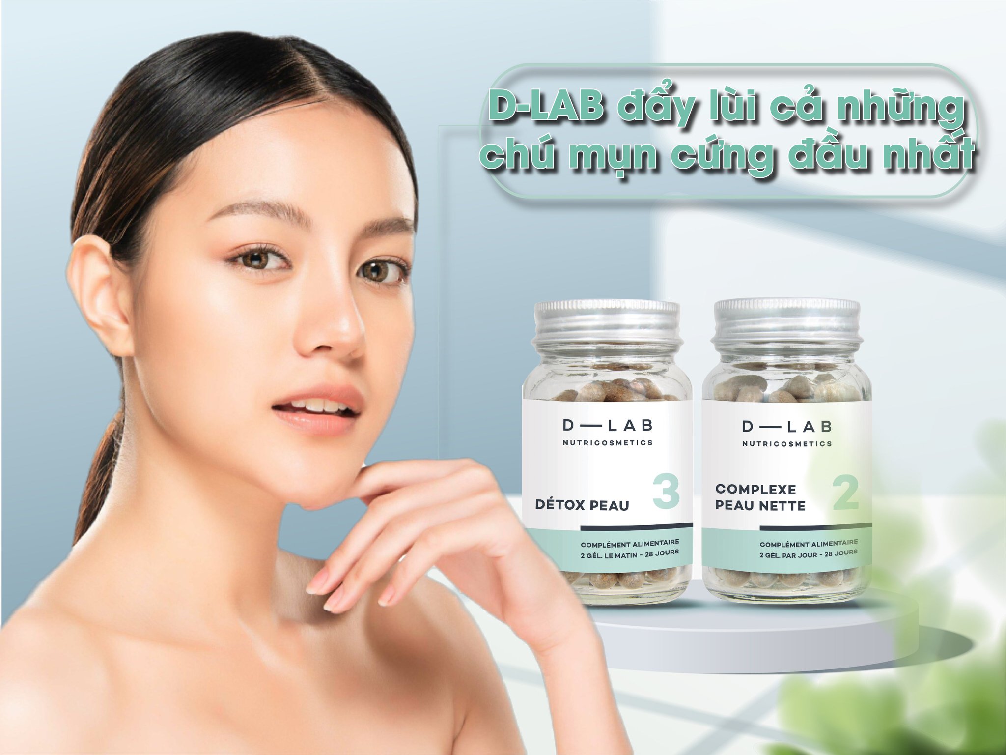 Viên uống D-LAB • Hỗ trợ điều trị mụn • Thanh lọc da • Phục hồi tổn thương • Détox Peau • Skin Detox • Pháp