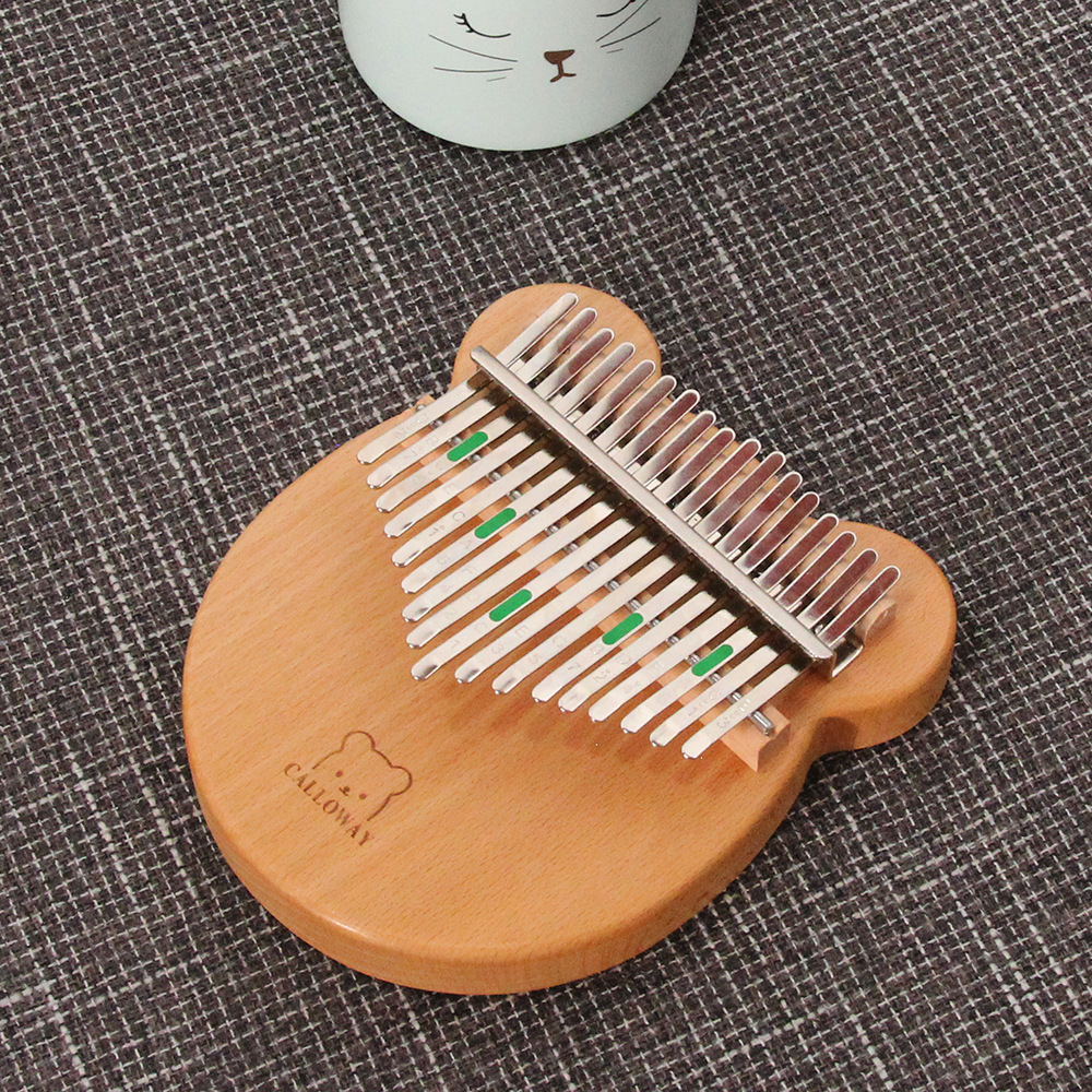 Đàn kalimba 17 phím Gấu Caloway-M17 Tặng hộp chống sốc phụ kiện búa chỉnh âm stick dán màu stick dán nốt