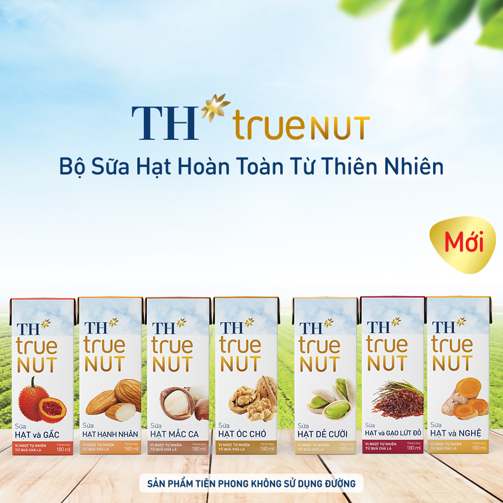 Combo 4 Hộp sữa hạt mắc ca TH True Nut 1L (1L x 4)