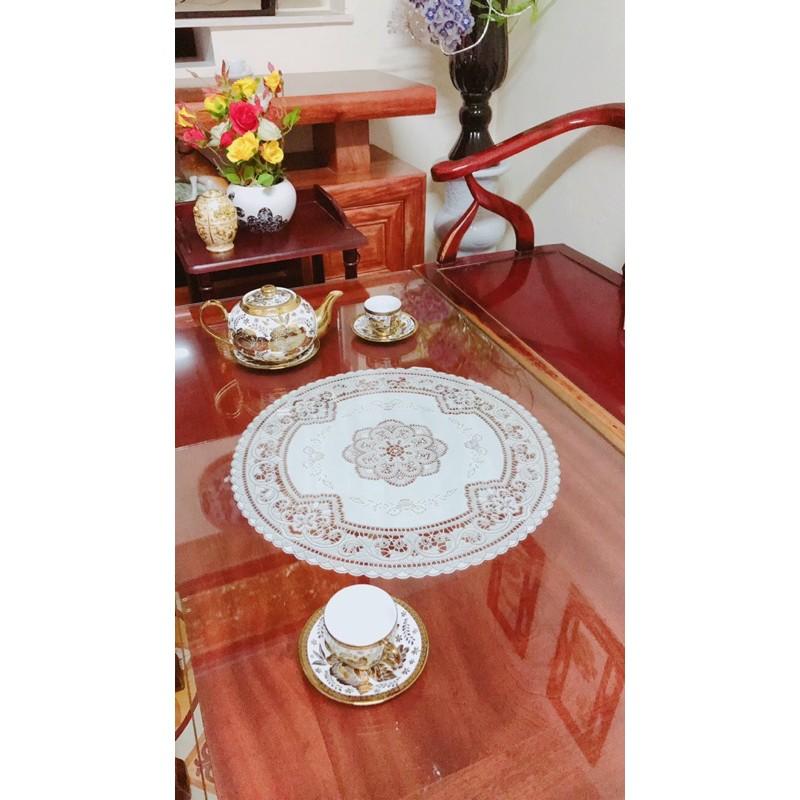 KHĂN TRẢI BÀN 25 - 40CM REN HOA NHẬT BẢN -