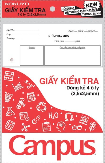 Bộ 2 Giấy Kiểm Tra Cấp 1, 4 Ô Ly