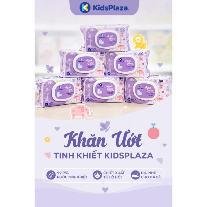 Khăn ướt 99,9% nước tinh khiết Kids Plaza bịch 80 tờ/100 tờ