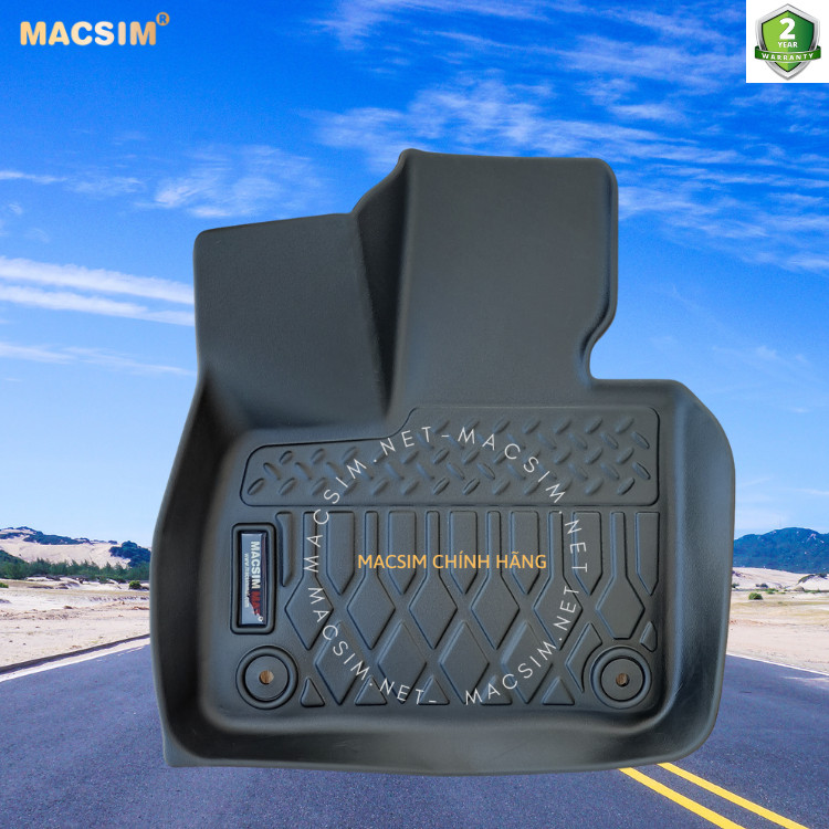 Thảm lót sàn xe ô tô VinFast VF9 bản 7 chỗ Nhãn hiệu Macsim chất liệu nhựa TPE cao cấp màu đen