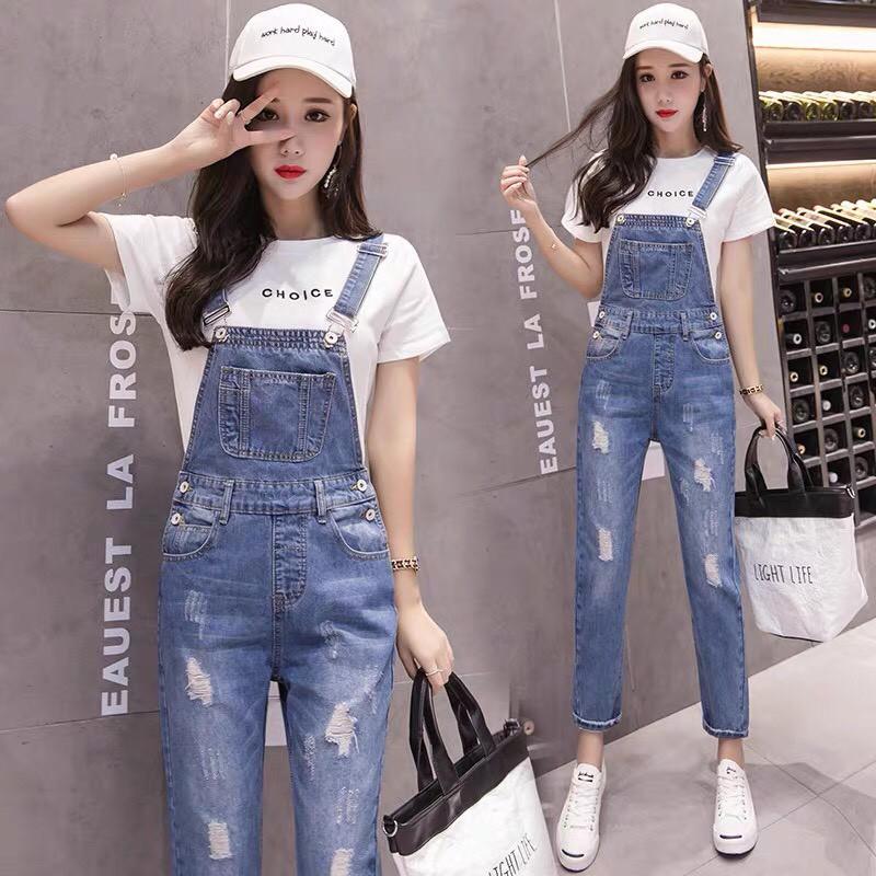 Quấn yếm jeans nữ co dãn king168 , yếm nữ co dãn nhẹ thoải mái trẻ trung 0A