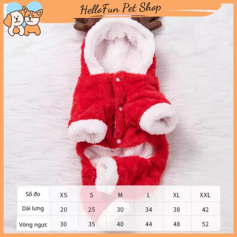 Áo tuần lộc cho thú cưng - Áo noel, giáng sinh cho chó mèo