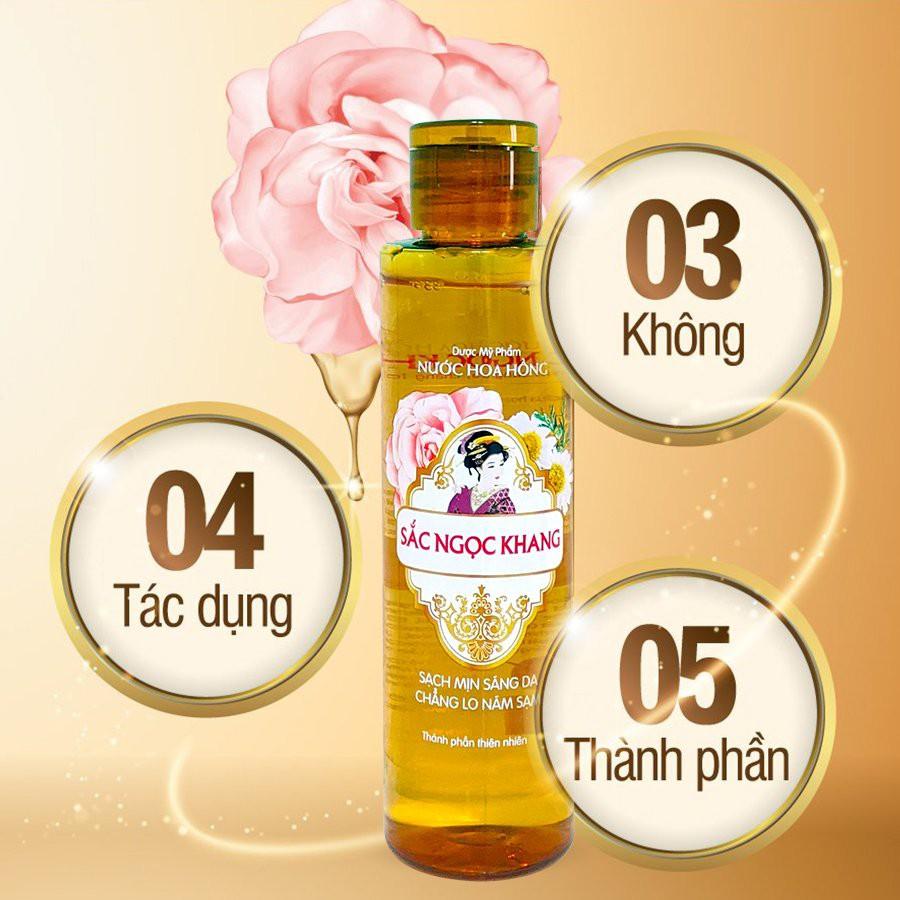 Combo dưỡng da bên trong viên uống Collagen 60 viên và dưỡng da bên ngoài Nước hoa hồng 145ml (Sắc Ngọc Khang)